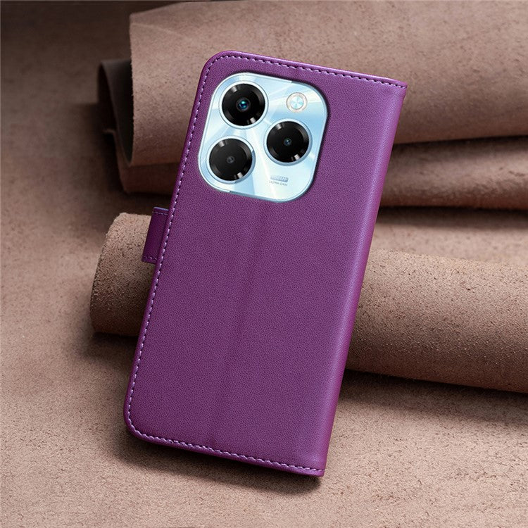 BINFEN COLOR BF17 For Infinix Note 40X 5G Case Wallet Folio Flip Leather Cover - Dark Purple