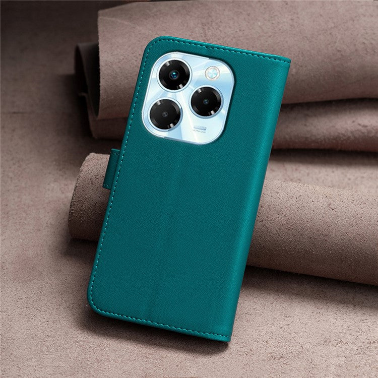 BINFEN COLOR BF17 For Infinix Note 40X 5G Case Wallet Folio Flip Leather Cover - Green