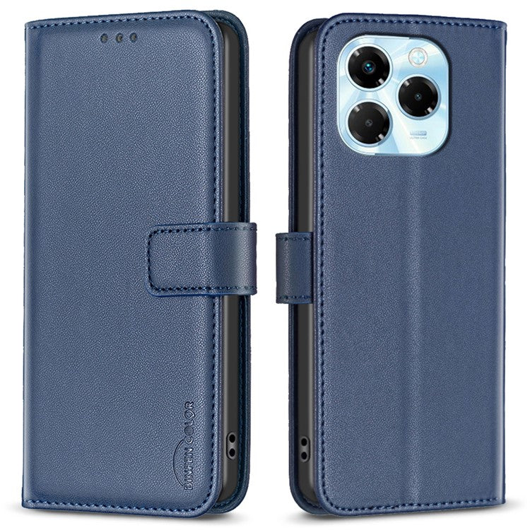 BINFEN COLOR BF17 For Infinix Note 40X 5G Case Wallet Folio Flip Leather Cover - Blue