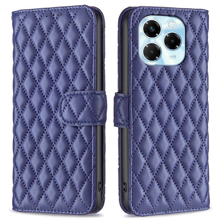 BINFEN COLOR BF Style-14 For Infinix Note 40X 5G Case Rhombus Phone Leather Cover Stand - Blue
