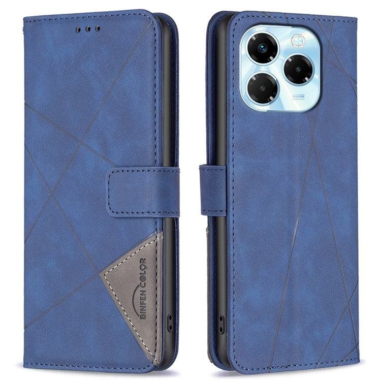 BINFEN COLOR BF05 For Infinix Note 40X 5G Case Leather Phone Cover Wallet Stand - Blue