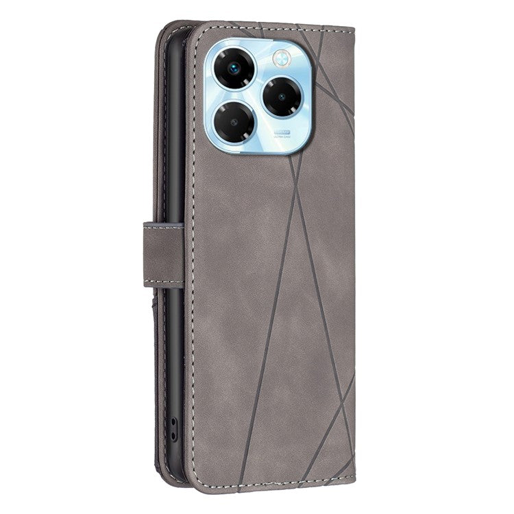 BINFEN COLOR BF05 For Infinix Note 40X 5G Case Leather Phone Cover Wallet Stand - Grey