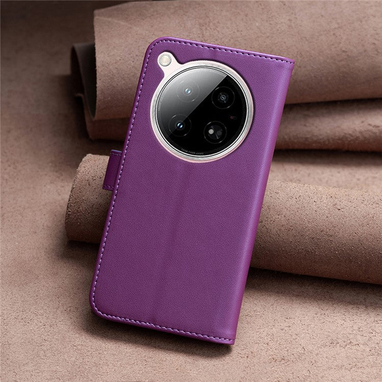 BINFEN COLOR BF17 For Infinix Zero 40 4G Case Wallet Folio Flip Leather Cover - Dark Purple