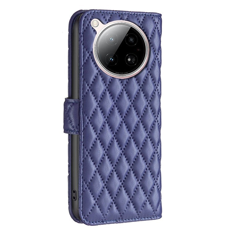 BINFEN COLOR BF Style-14 For Infinix Zero 40 4G Case Rhombus Phone Leather Cover Stand - Blue