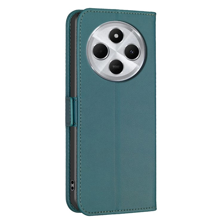 BINFEN COLOR BF31 For Xiaomi Poco C75 4G / Redmi 14R 5G / 14C 4G Case PU Leather Flip Folio Phone Wallet Cover - Green