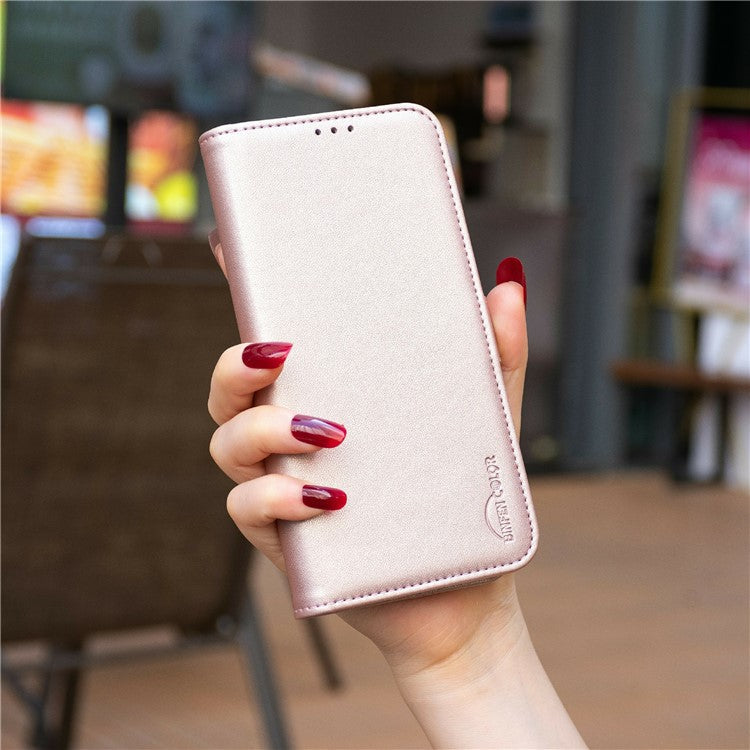 BINFEN COLOR BF31 For Xiaomi Poco C75 4G / Redmi 14R 5G / 14C 4G Case PU Leather Flip Folio Phone Wallet Cover - Pink
