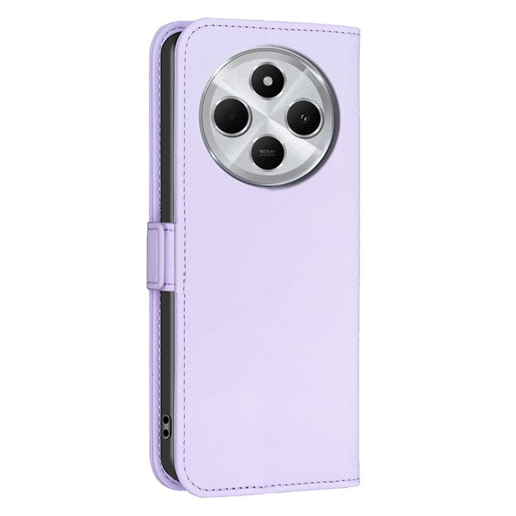 BINFEN COLOR BF31 For Xiaomi Poco C75 4G / Redmi 14R 5G / 14C 4G Case PU Leather Flip Folio Phone Wallet Cover - Purple