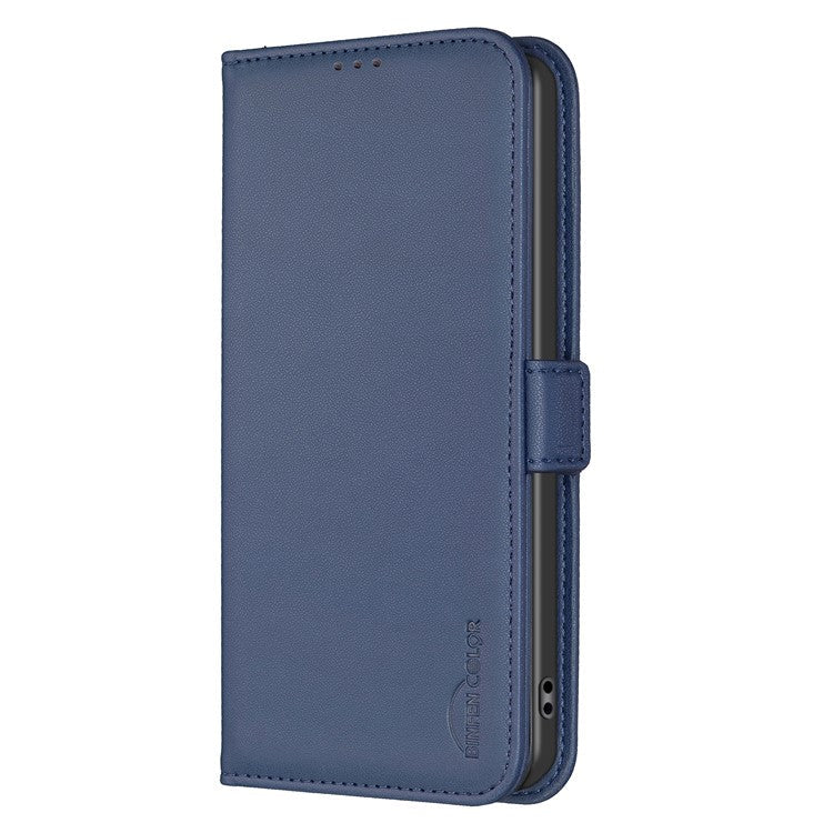BINFEN COLOR BF31 For Xiaomi Poco C75 4G / Redmi 14R 5G / 14C 4G Case PU Leather Flip Folio Phone Wallet Cover - Blue