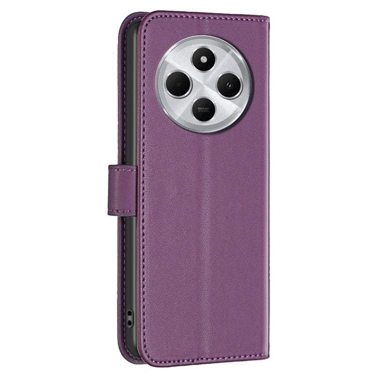 BINFEN COLOR BF17 For Xiaomi Redmi 14C 4G Case Wallet Folio Flip Leather Cover - Dark Purple