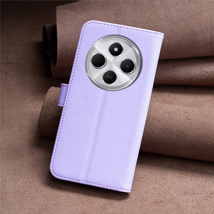BINFEN COLOR BF17 For Xiaomi Redmi 14C 4G Case Wallet Folio Flip Leather Cover - Purple