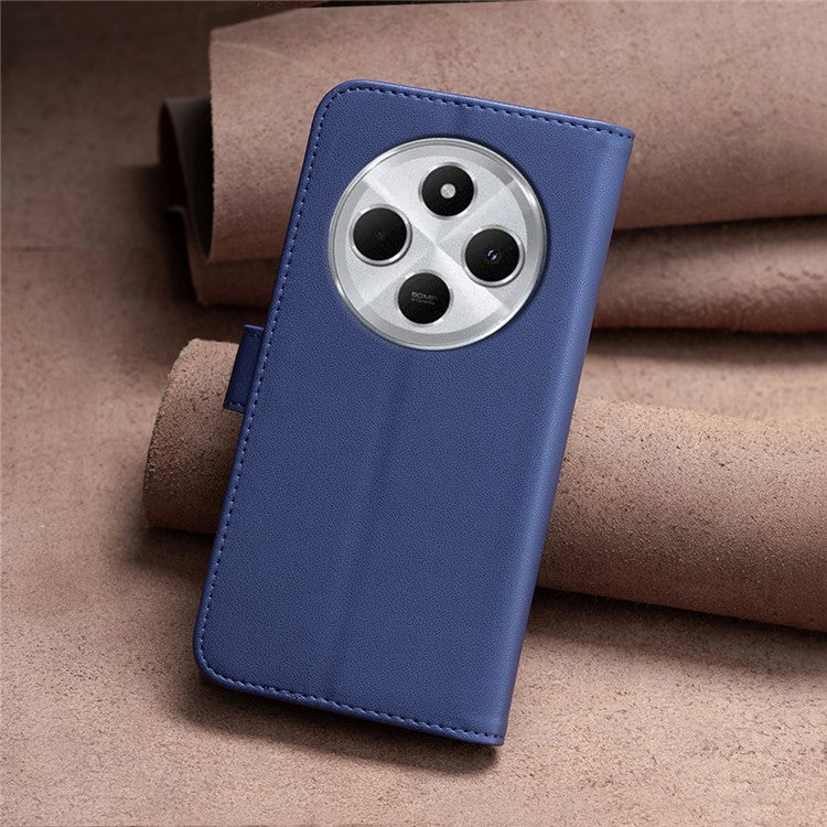 BINFEN COLOR BF17 For Xiaomi Redmi 14C 4G Case Wallet Folio Flip Leather Cover - Blue
