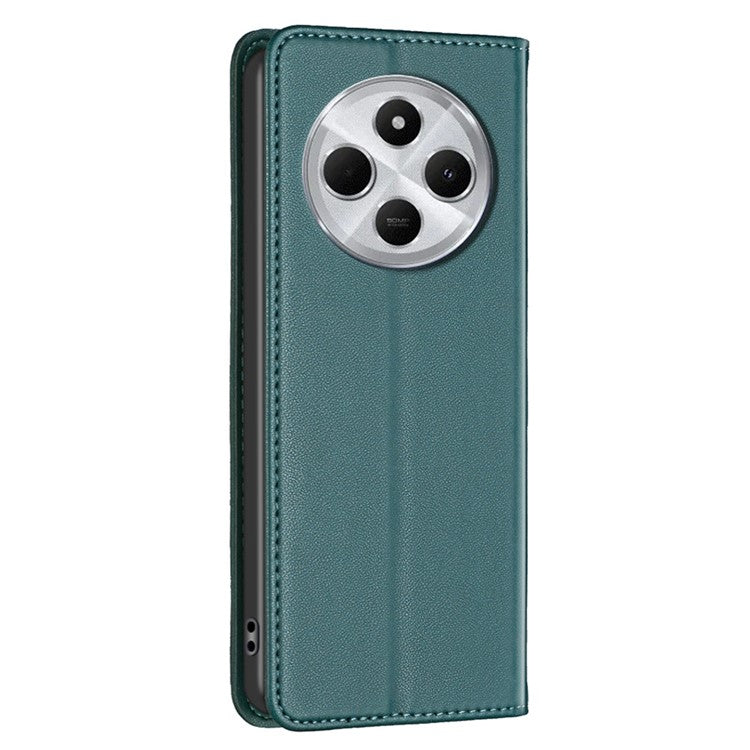 BINFEN COLOR BF18 For Xiaomi Poco C75 4G / Redmi 14R 5G / 14C 4G Case PU Leather Card Holder Phone Cover - Green