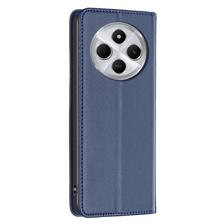 BINFEN COLOR BF18 For Xiaomi Poco C75 4G / Redmi 14R 5G / 14C 4G Case PU Leather Card Holder Phone Cover - Blue
