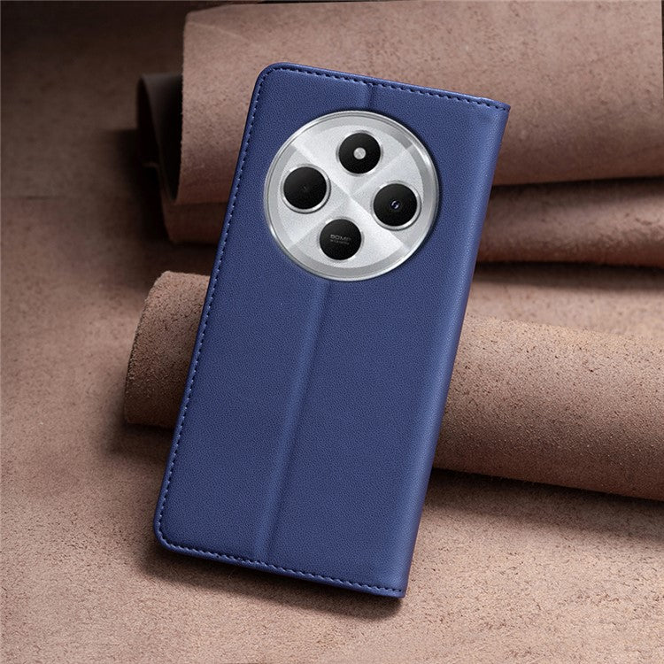 BINFEN COLOR BF18 For Xiaomi Poco C75 4G / Redmi 14R 5G / 14C 4G Case PU Leather Card Holder Phone Cover - Blue
