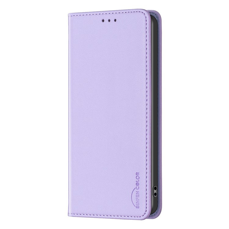 BINFEN COLOR BF18 For Xiaomi Poco C75 4G / Redmi 14R 5G / 14C 4G Case PU Leather Card Holder Phone Cover - Purple