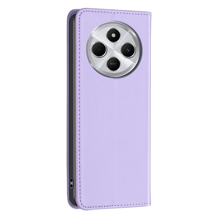 BINFEN COLOR BF18 For Xiaomi Poco C75 4G / Redmi 14R 5G / 14C 4G Case PU Leather Card Holder Phone Cover - Purple