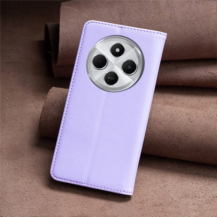 BINFEN COLOR BF18 For Xiaomi Poco C75 4G / Redmi 14R 5G / 14C 4G Case PU Leather Card Holder Phone Cover - Purple