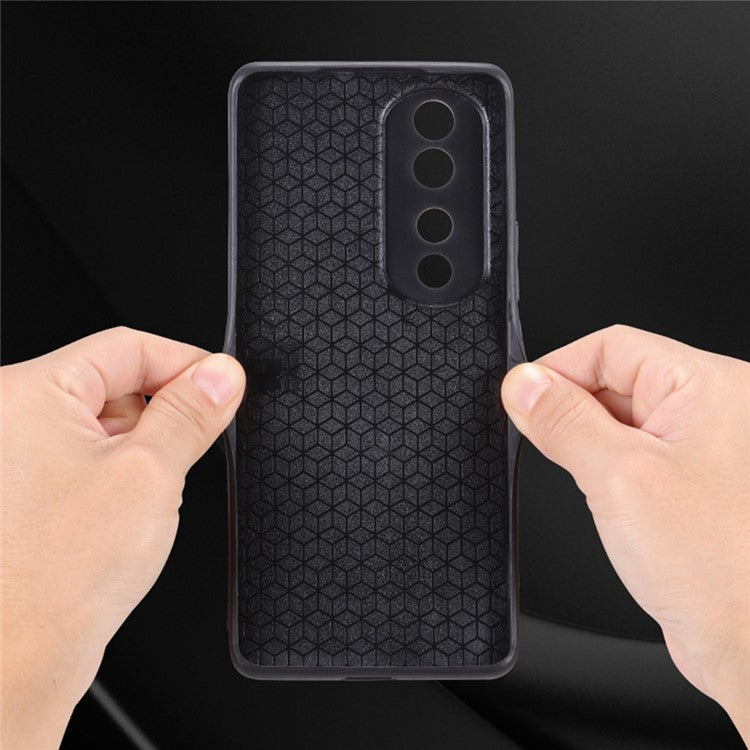 AZNS Anti-scratch Slim Cell Phone Case for Honor 70 5G, Imprinted Pattern PU Leather Coated TPU Back Cover - Purple