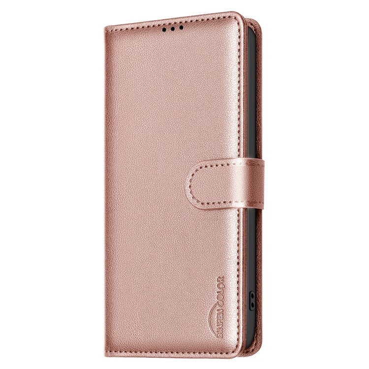 BINFEN COLOR BF32 For Xiaomi Poco C75 4G / Redmi 14R 5G / 14C 4G Leather Case Wallet RFID Blocking Phone Cover - Rose Gold