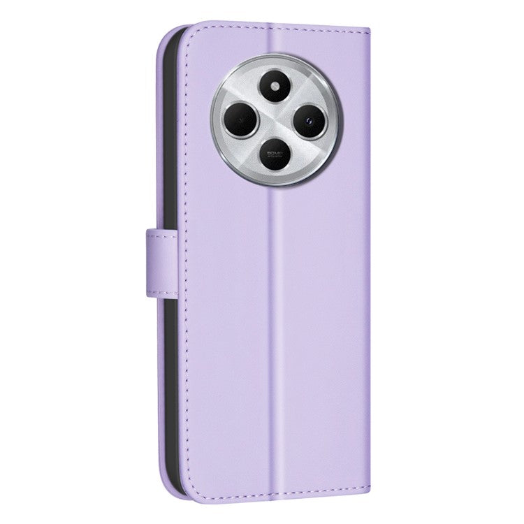 BINFEN COLOR BF34 for Xiaomi Redmi 14C 4G Leather Case Wallet Square Grid Phone Cover - Light Purple