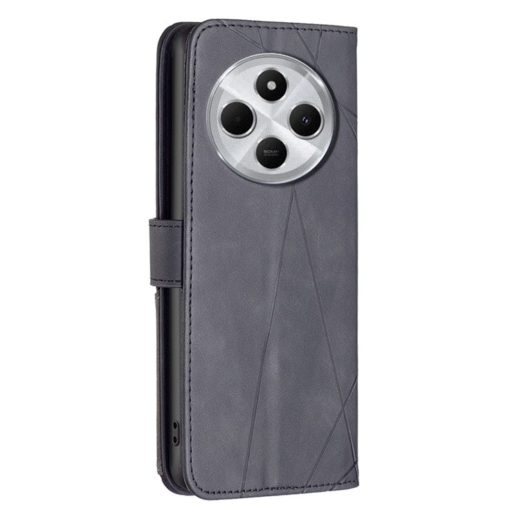 BINFEN COLOR BF05 For Xiaomi Redmi 14C 4G Case Leather Phone Cover Wallet Stand - Black