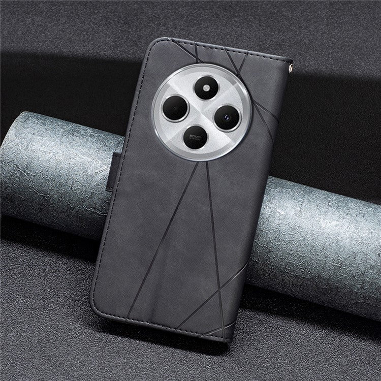 BINFEN COLOR BF05 For Xiaomi Redmi 14C 4G Case Leather Phone Cover Wallet Stand - Black