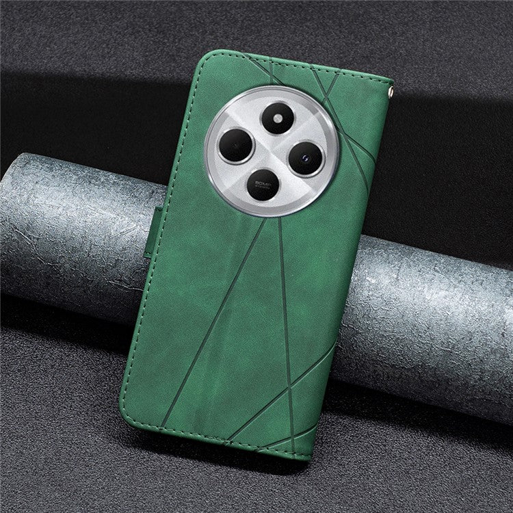 BINFEN COLOR BF05 For Xiaomi Redmi 14C 4G Case Leather Phone Cover Wallet Stand - Green