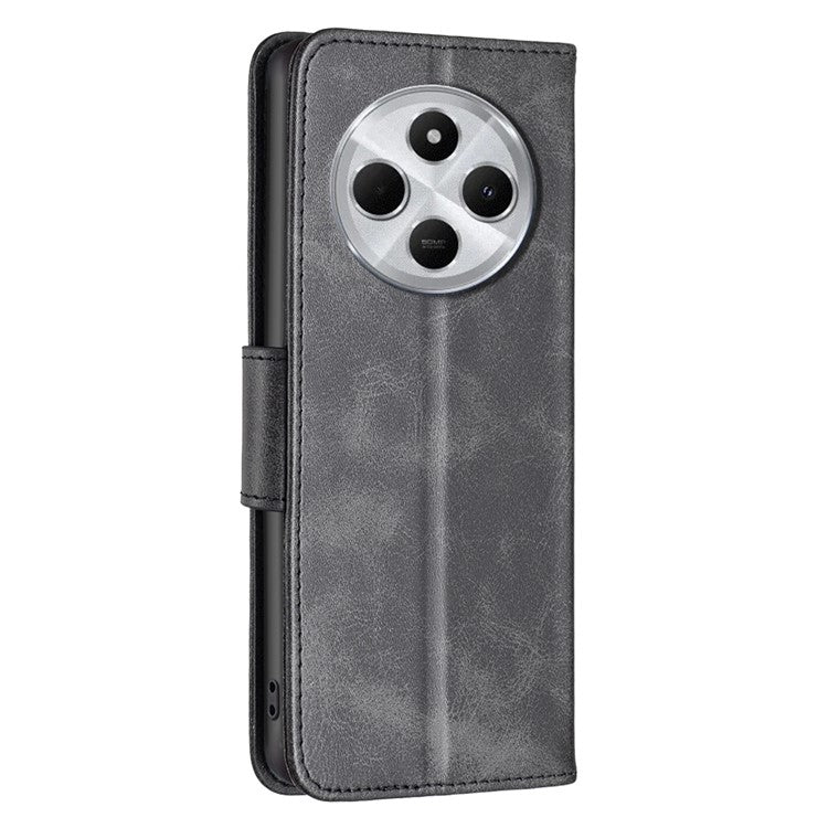 For Xiaomi Poco C75 4G / Redmi 14R 5G / 14C 4G Case Shockproof PU Leather Cover with Wallet Card Slots - Black