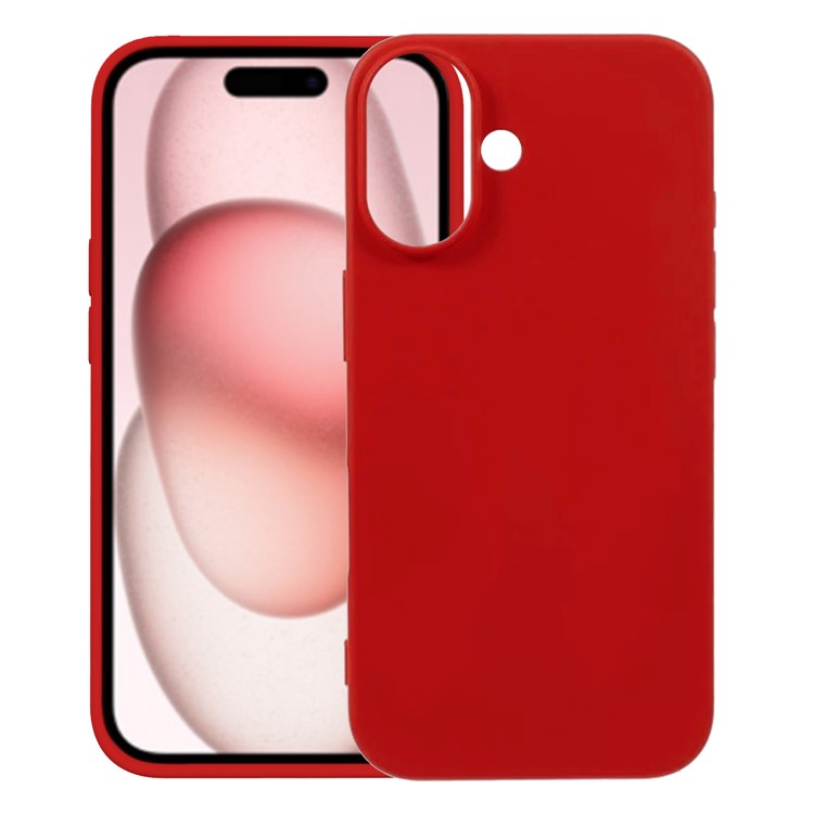 KALEBOL KLB-YTGJ001 For iPhone 16 Case Solid Color Liquid Silicone+PC Phone Cover - Red