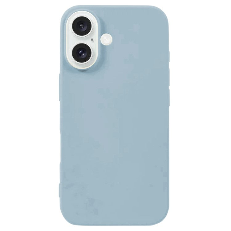 KALEBOL KLB-YTGJ001 For iPhone 16 Case Solid Color Liquid Silicone+PC Phone Cover - Baby Blue