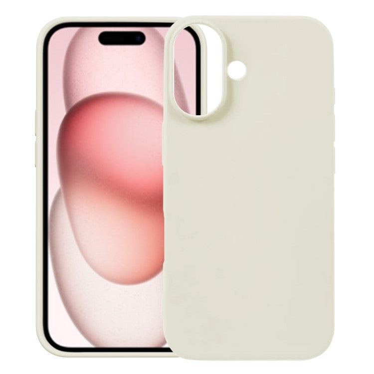 KALEBOL KLB-YTGJ001 For iPhone 16 Case Solid Color Liquid Silicone+PC Phone Cover - Starlight