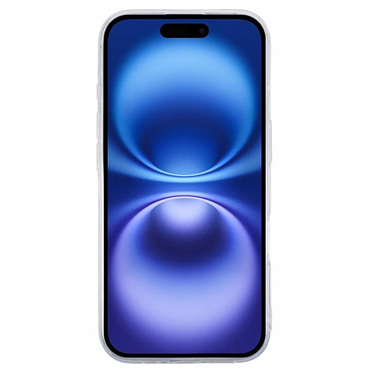 For iPhone 16 Case Floating Quicksand Pattern Soft TPU Back Cover - Feather