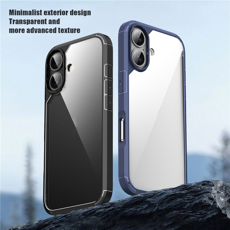 Defense Armor Series for iPhone 16 Case Anti-Scratch TPU+PC Clear Back Shell - Blue