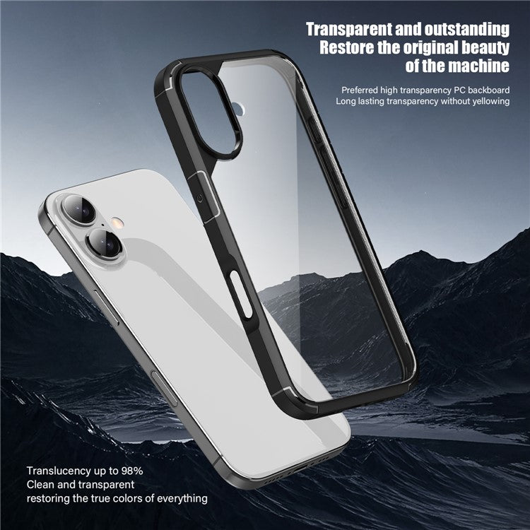 Defense Armor Series for iPhone 16 Case Anti-Scratch TPU+PC Clear Back Shell - Blue