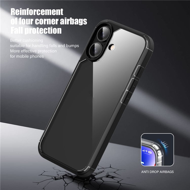 Defense Armor Series for iPhone 16 Case Anti-Scratch TPU+PC Clear Back Shell - Blue