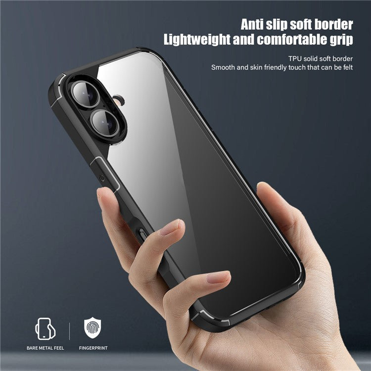 Defense Armor Series for iPhone 16 Case Anti-Scratch TPU+PC Clear Back Shell - Blue