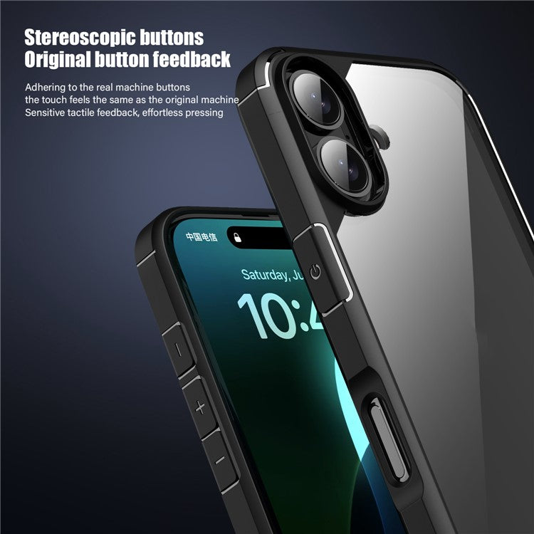 Defense Armor Series for iPhone 16 Case Anti-Scratch TPU+PC Clear Back Shell - Blue