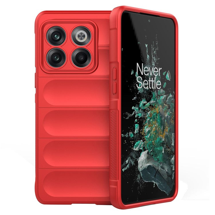 For OnePlus 10T 5G / Ace Pro 5G Shockproof Rugged Design Phone Case Anti-Scratch Soft TPU Back Cover - Red