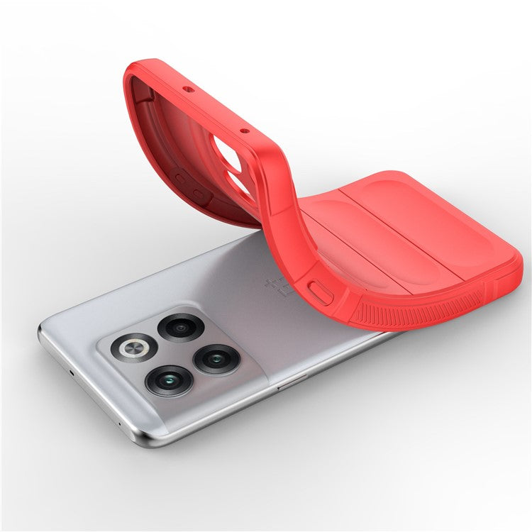 For OnePlus 10T 5G / Ace Pro 5G Shockproof Rugged Design Phone Case Anti-Scratch Soft TPU Back Cover - Red