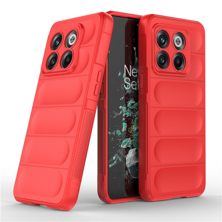 For OnePlus 10T 5G / Ace Pro 5G Shockproof Rugged Design Phone Case Anti-Scratch Soft TPU Back Cover - Red