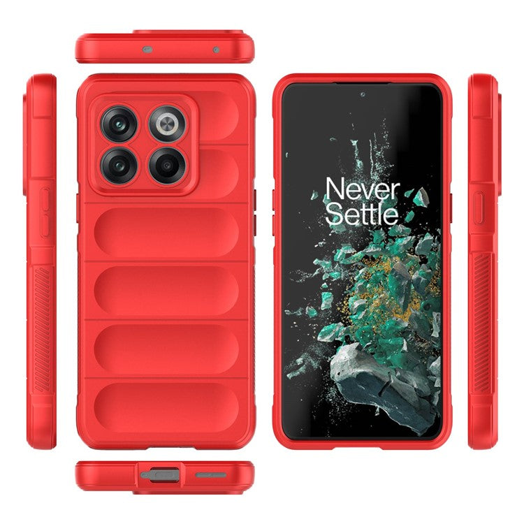 For OnePlus 10T 5G / Ace Pro 5G Shockproof Rugged Design Phone Case Anti-Scratch Soft TPU Back Cover - Red