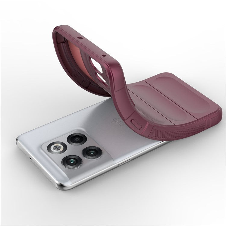 For OnePlus 10T 5G / Ace Pro 5G Shockproof Rugged Design Phone Case Anti-Scratch Soft TPU Back Cover - Wine Red