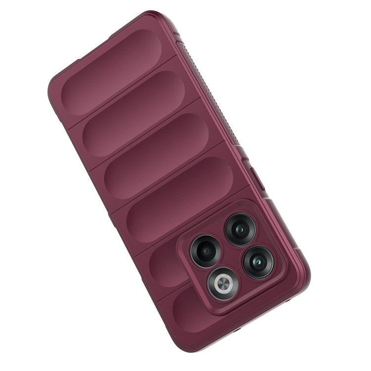 For OnePlus 10T 5G / Ace Pro 5G Shockproof Rugged Design Phone Case Anti-Scratch Soft TPU Back Cover - Wine Red