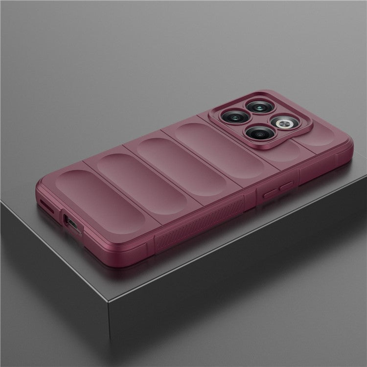 For OnePlus 10T 5G / Ace Pro 5G Shockproof Rugged Design Phone Case Anti-Scratch Soft TPU Back Cover - Wine Red