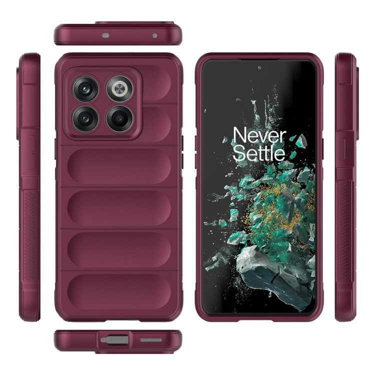 For OnePlus 10T 5G / Ace Pro 5G Shockproof Rugged Design Phone Case Anti-Scratch Soft TPU Back Cover - Wine Red