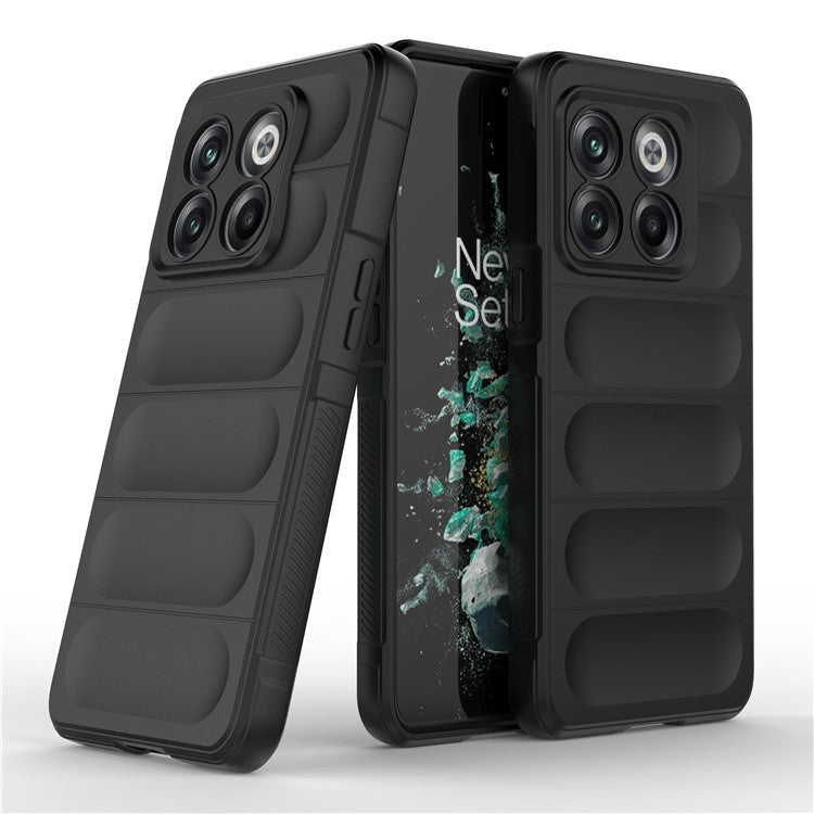 For OnePlus 10T 5G / Ace Pro 5G Shockproof Rugged Design Phone Case Anti-Scratch Soft TPU Back Cover - Black