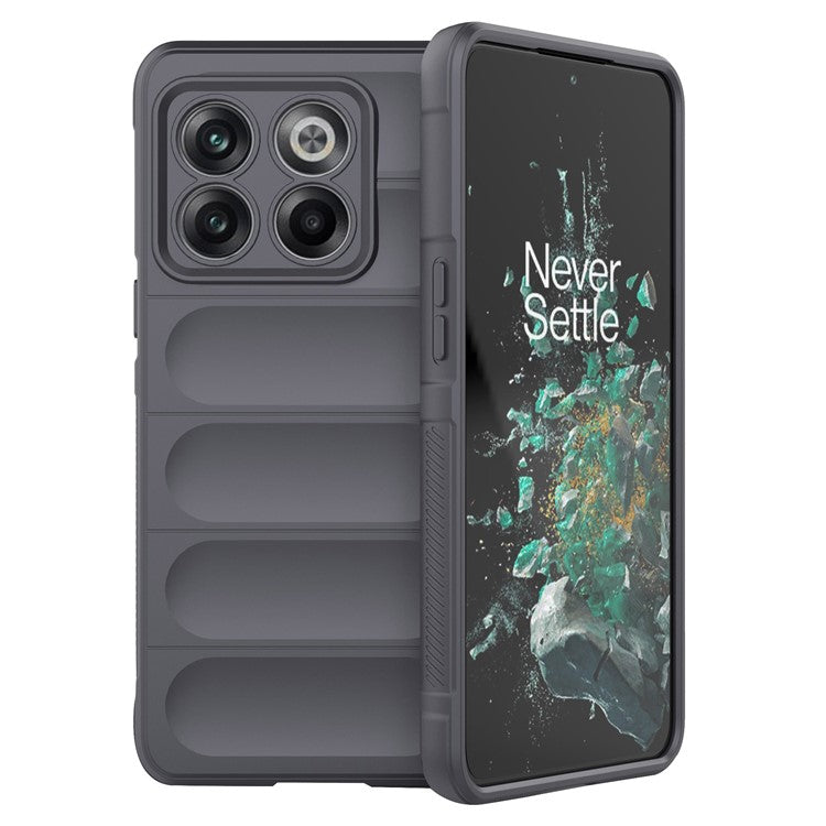 For OnePlus 10T 5G / Ace Pro 5G Shockproof Rugged Design Phone Case Anti-Scratch Soft TPU Back Cover - Dark Grey