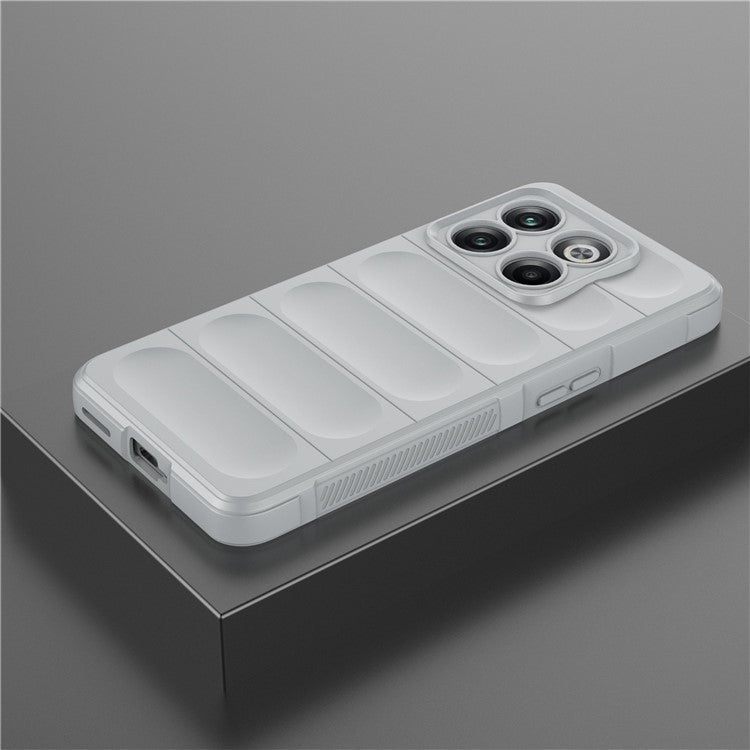 For OnePlus 10T 5G / Ace Pro 5G Shockproof Rugged Design Phone Case Anti-Scratch Soft TPU Back Cover - Light Grey