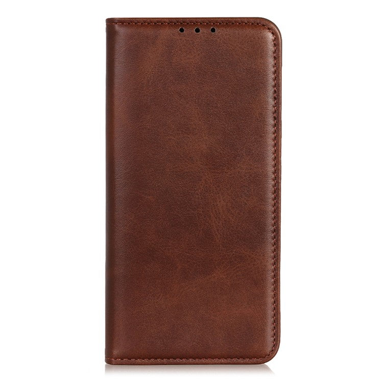 For Xiaomi Poco C75 4G / Redmi 14R 5G / 14C 4G Case Split Leather Flip Wallet Phone Cover - Coffee