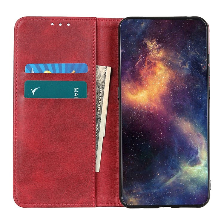 For Xiaomi Poco C75 4G / Redmi 14R 5G / 14C 4G Case Split Leather Flip Wallet Phone Cover - Red